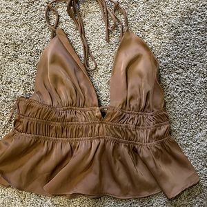 Satin cropped tank top